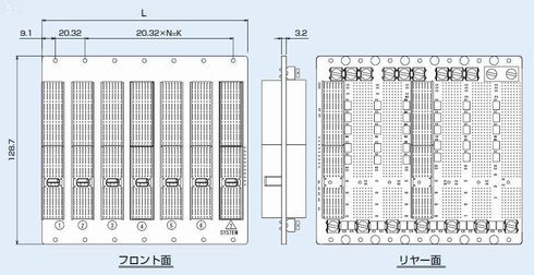 Compact PCI-3Uバックボード（PICMG2.0適合ブリッジ対応タイプ）の外形図